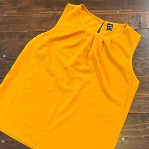 SHEIN Vibrant Yellow Orange Sleeveless Blouse